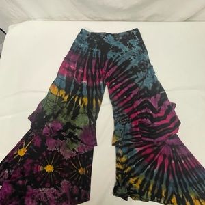 Tie dye Capri flow festival dance pants small